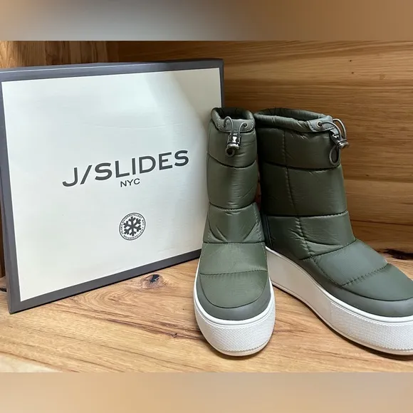 J/Slides NY MICKIE Army Nylon Puff Boot NIB