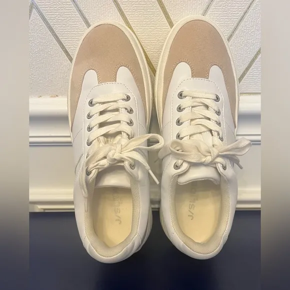 J/SLIDES NYC Gable White Sand Luxe Size 8 Sneakers