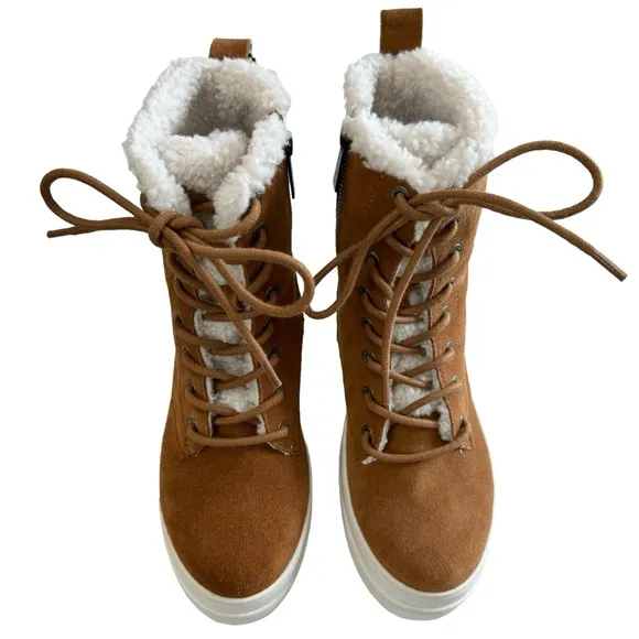 J/Slides Torrie Cognac Waterproof Suede. Sneaker Boots Size 6M