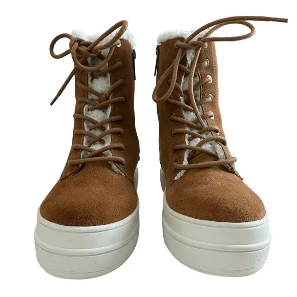 J/Slides Torrie Cognac Waterproof Suede. Sneaker Boots Size 6M
