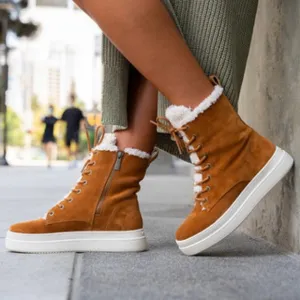J/Slides Torrie Cognac Waterproof Suede. Sneaker Boots Size 6M