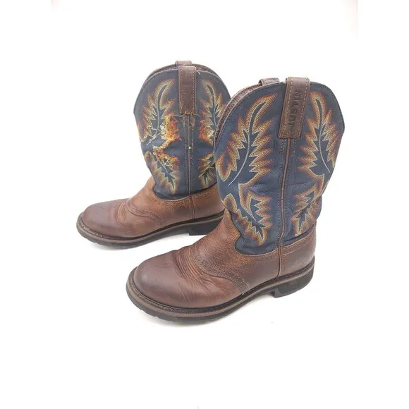 Justin Style 4665 Stampede Western Cowboy Boots Leather  Men's Size 8 D