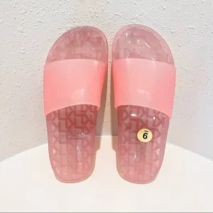 Karl Lagerfeld Logo Light Pink Women’s Transparent Tyla Slides Size 9 NEW