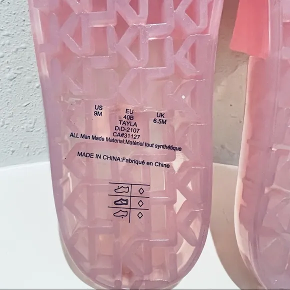 Karl Lagerfeld Logo Light Pink Women’s Transparent Tyla Slides Size 9 NEW