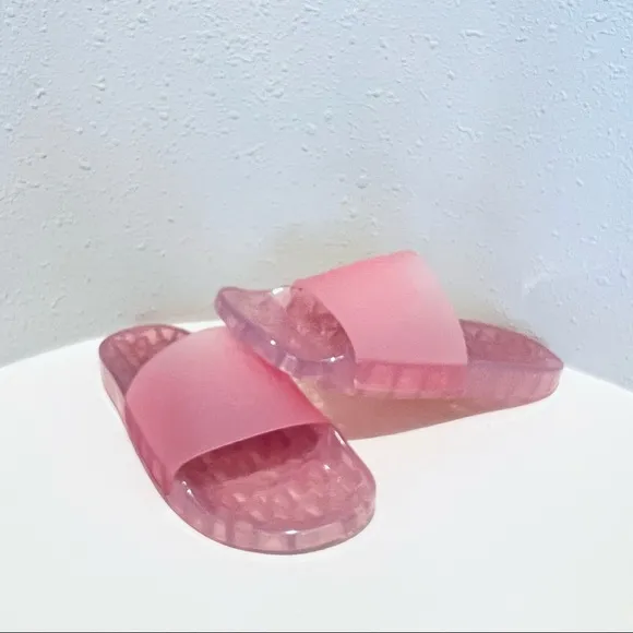 Karl Lagerfeld Logo Light Pink Women’s Transparent Tyla Slides Size 9 NEW