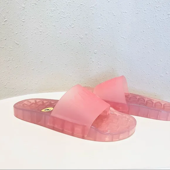 Karl Lagerfeld Logo Light Pink Women’s Transparent Tyla Slides Size 9 NEW