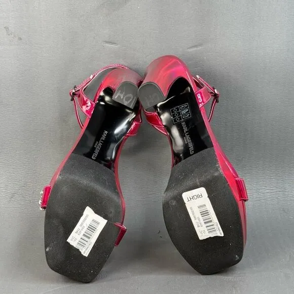 KARL LAGERFELD PARIS Women's Jala Embellished Ankle-Strap Sandals size 10