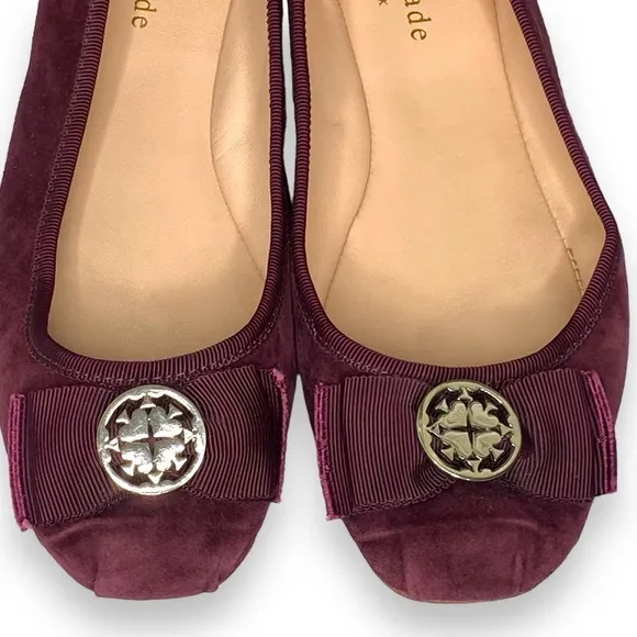 Kate Spade Maroon Fontana Ballerina Flats 6.5 MED