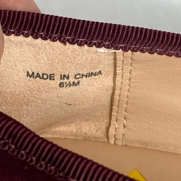 Kate Spade Maroon Fontana Ballerina Flats 6.5 MED