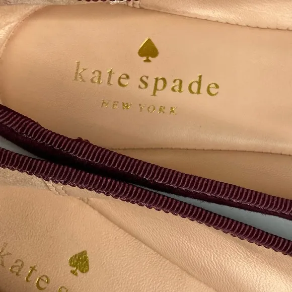 Kate Spade Maroon Fontana Ballerina Flats 6.5 MED