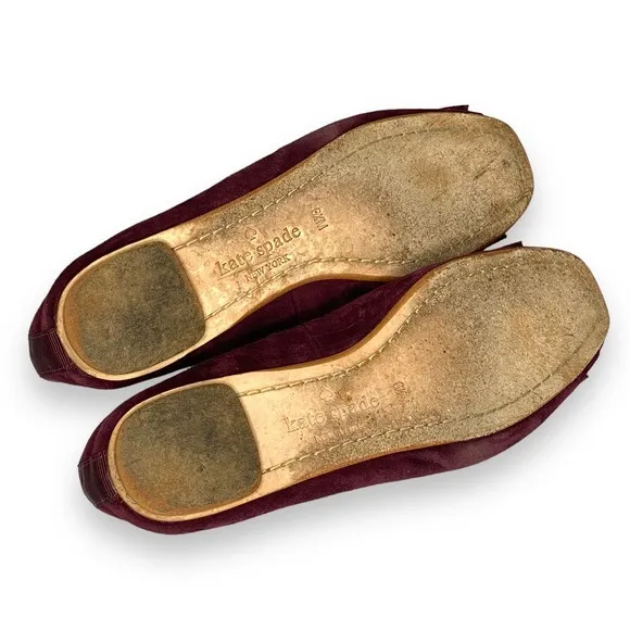 Kate Spade Maroon Fontana Ballerina Flats 6.5 MED