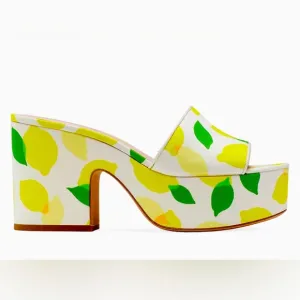 Kate Spade New York Ibiza Platform Mule Sandals Lemon Toss