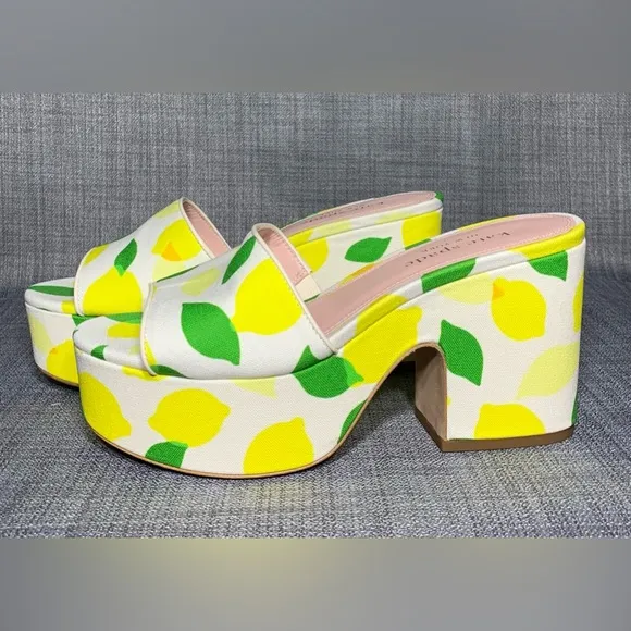 Kate Spade New York Ibiza Platform Mule Sandals Lemon Toss