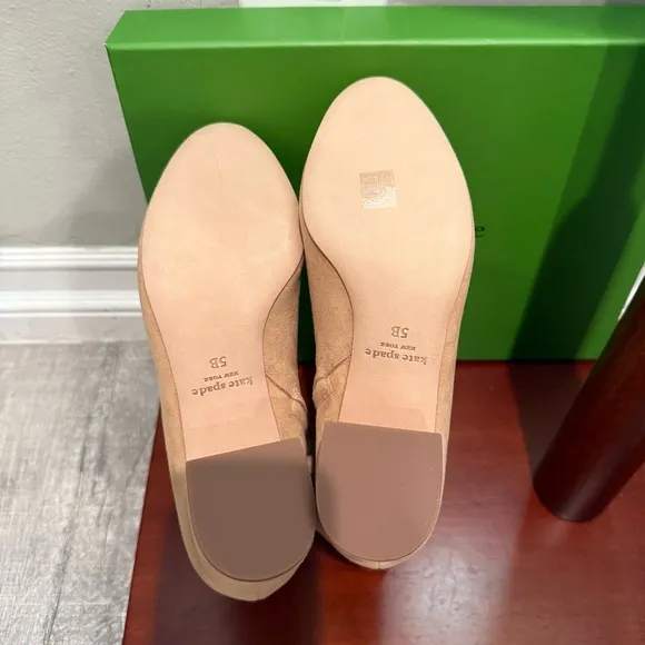 Kate‎ Spade New York Womens Knott Suede Side Bow Booties-Light Fawn