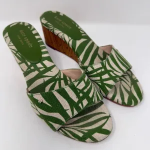 Kate Spade New York Women's Meena Slide Sandals Palm Fronds Wedge size 7