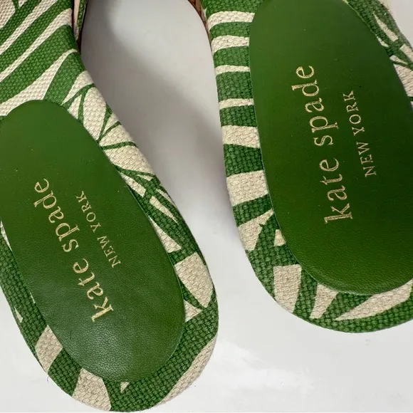 Kate Spade New York Women's Meena Slide Sandals Palm Fronds Wedge size 7