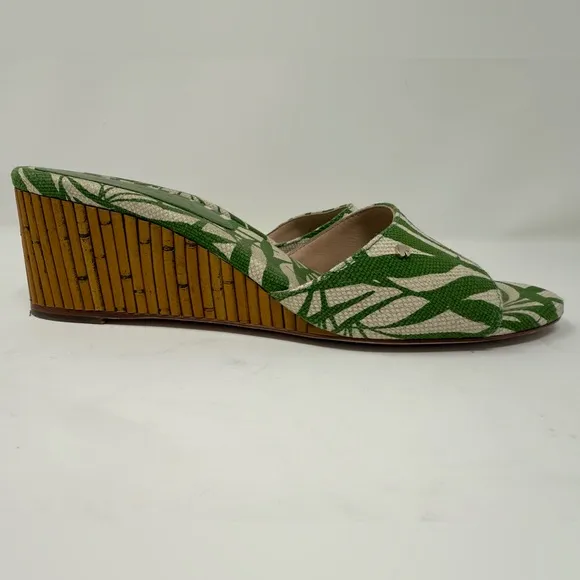 Kate Spade New York Women's Meena Slide Sandals Palm Fronds Wedge size 7