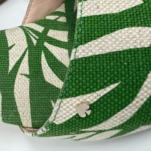 Kate Spade New York Women's Meena Slide Sandals Palm Fronds Wedge size 7