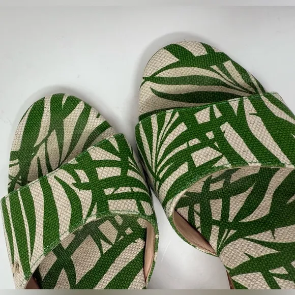 Kate Spade New York Women's Meena Slide Sandals Palm Fronds Wedge size 7