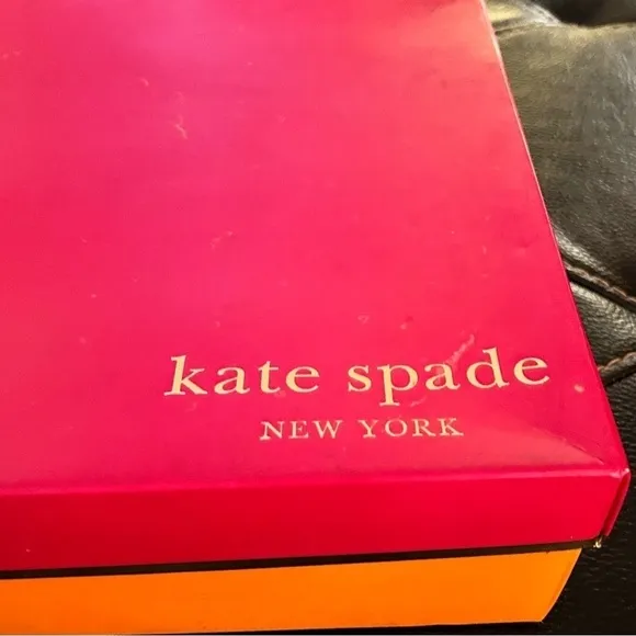 kate spade Rashida Sand Kid Suede Chunky Ankle Strap Sandals Heels Gold Chain W9