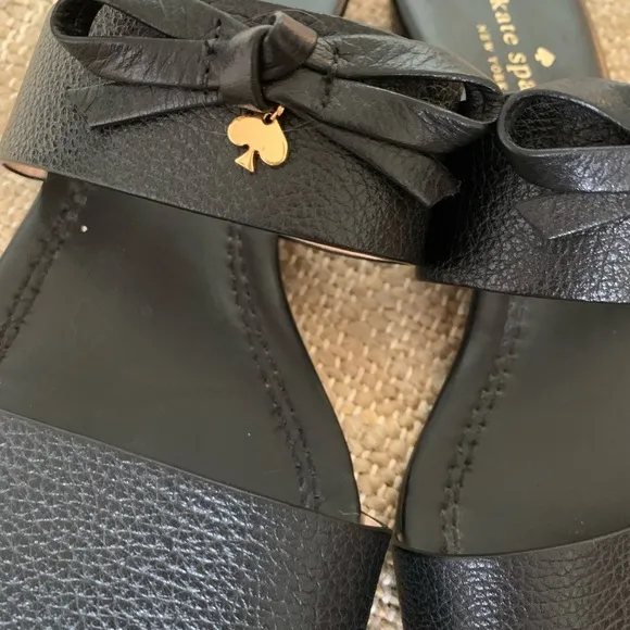 Kate Spade Tulia Leather Bow Slide Sandals