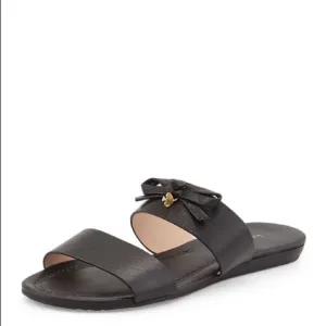 Kate Spade Tulia Leather Bow Slide Sandals
