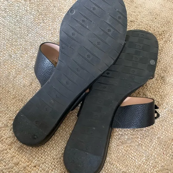 Kate Spade Tulia Leather Bow Slide Sandals