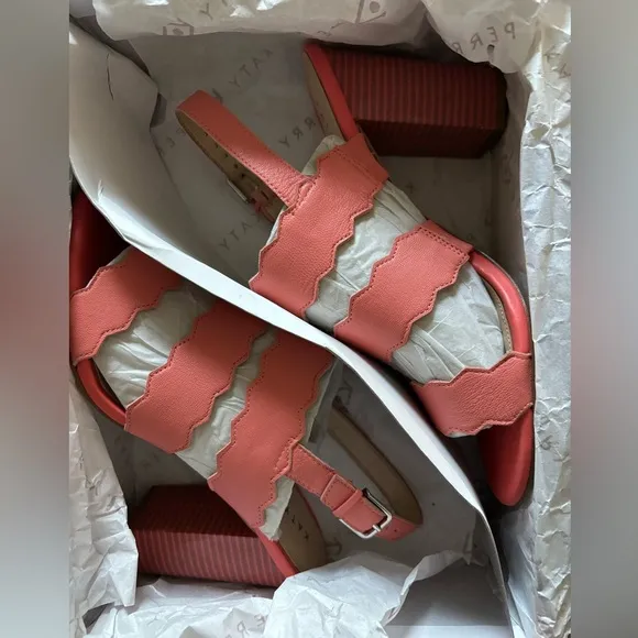 Katy Perry, amelia soft tumble leather Pop Pink, block heal, size 10M sandals