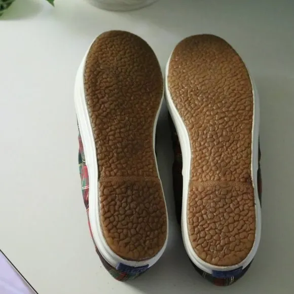 KEDS Vintage Christmas Plaid Sneakers Retro 90s Holiday - Size 8