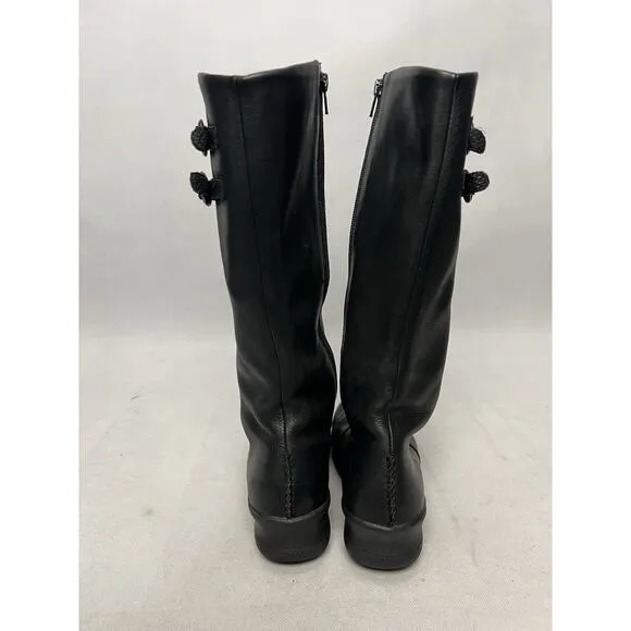 Keen Bern Baby Boots Womens 6 Black Leather Waterproof Side Zip Tall Riding