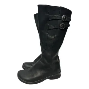 Keen Bern Baby Boots Womens 6 Black Leather Waterproof Side Zip Tall Riding