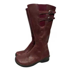 Keen Bern Baby Boots Womens 6 Maroon Leather Waterproof Side Zip Tall Riding