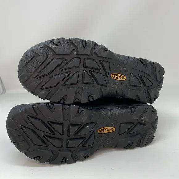 KEEN Boots Tall Black Leather Suede Cuff Side Zip Size 6