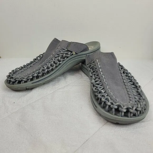 Keen Uneek 11014627 gargoyle gray men's corded woven suede slides sandals 10