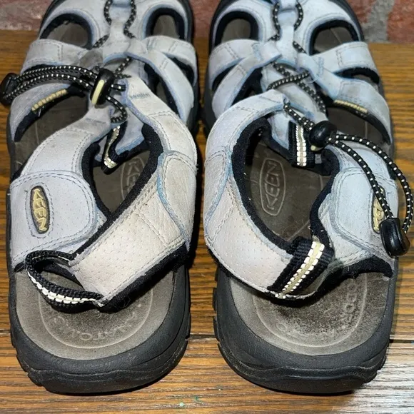 Keen Venice Blue Perforated Leather Sport Sandals Womens 9.5/40
