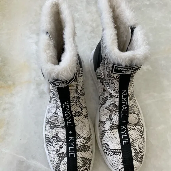 Kendall   Kylie Black and White Boots