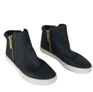 Kenneth Cole Keenan Black Leather Zip Up Ankle Boots Size 6M