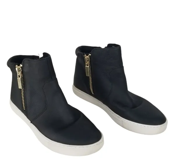 Kenneth Cole Keenan Black Leather Zip Up Ankle Boots Size 6M