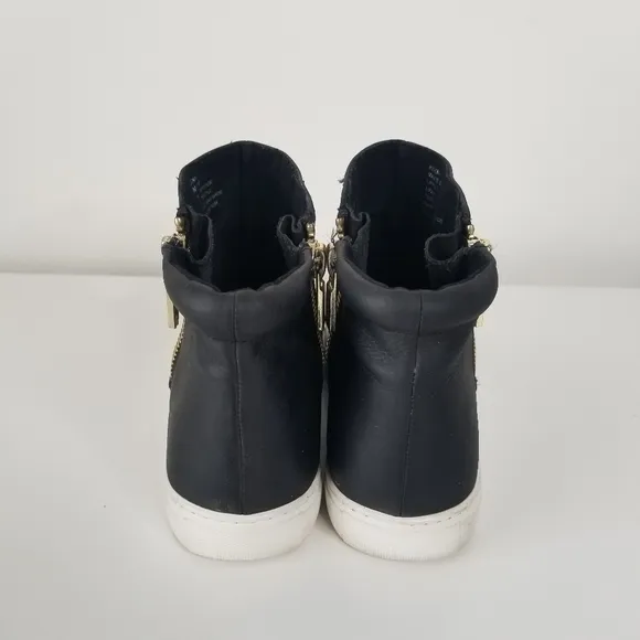 Kenneth Cole Keenan Black Leather Zip Up Ankle Boots Size 6M