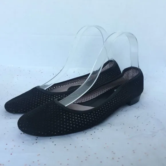 Kenneth Cole NY Black perforated Suede Ballet - 9
