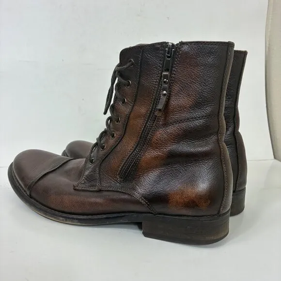 Kenneth Cole Reaction Hitmen Boots Cognac Steampunk Size 10