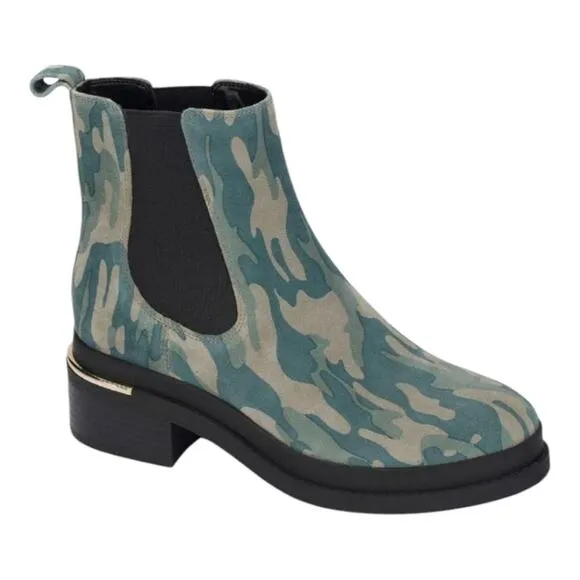Kenneth Cole Suede Leather Camouflage Chelsea Boots Size 7 New