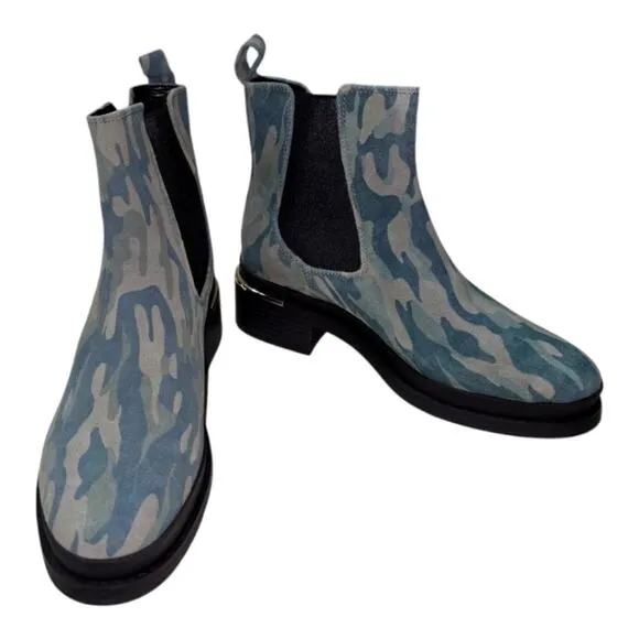 Kenneth Cole Suede Leather Camouflage Chelsea Boots Size 7 New