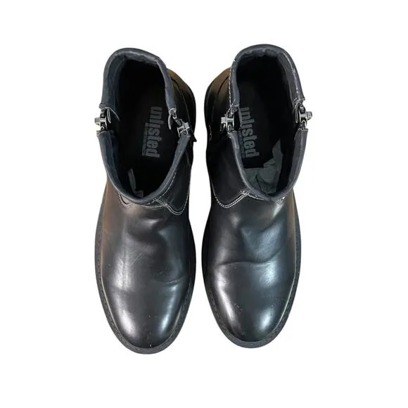 Kenneth Cole Unlisted Men's C-ROAM Double Zip-Up Boots Black Size 8.5