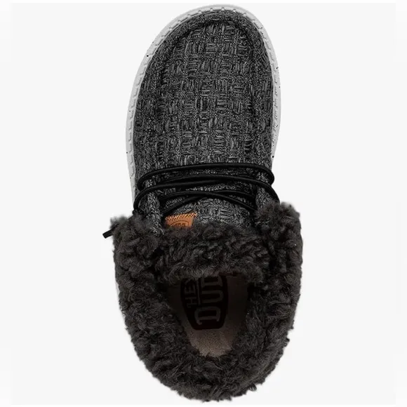 Kids Hey Dude Black Wendy Fold Stitch Cozy Shoes/Lined        Youth 13  …
