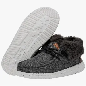 Kids Hey Dude Black Wendy Fold Stitch Cozy Shoes/Lined        Youth 13  …