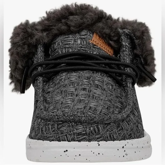 Kids Hey Dude Black Wendy Fold Stitch Cozy Shoes/Lined        Youth 13  …