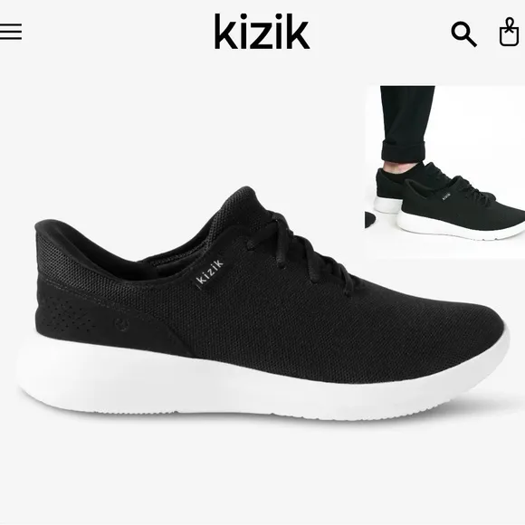 KIZIK Madrid Eco Knit Shoes Men’s 13 Black Hands Free Slip On Sneakers