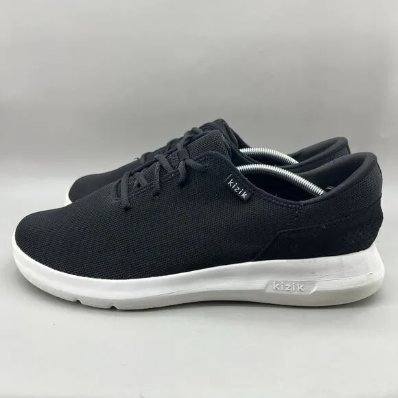 Kizik Madrid Eco Knit Sneakers Men Size 12 Black White Running Comfort Low Shoes