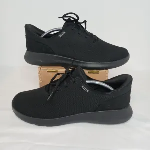Kizik Madrid Eco Knit Tennis Shoes All Black Sneakers Mens 11.5 Wide Womens 13W